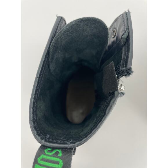 Solovair 11-Eye Derby Boot Inside Zip Black Womens 8 Mens 7 - Picture 13 of 15